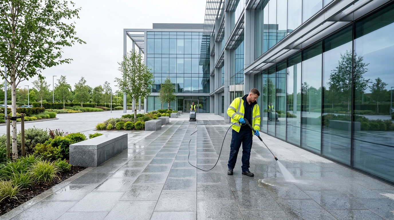 Commercial office and retail exterior cleaning